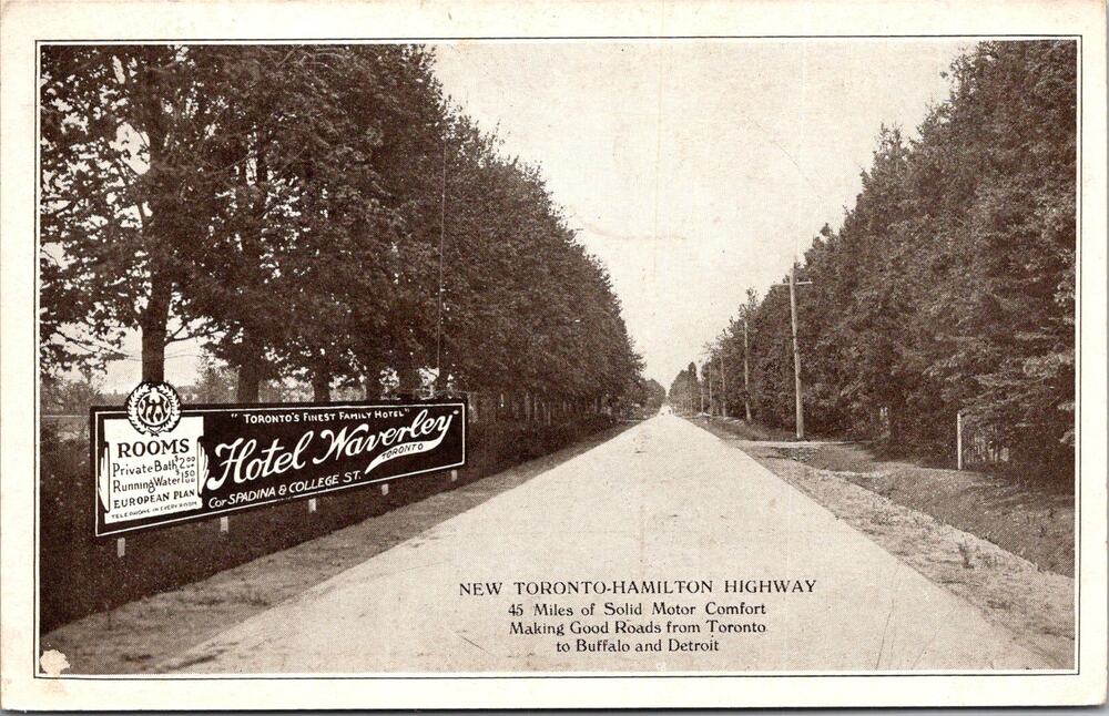New Toronto-Hamilton Highway Hotel Waverley Canada Vintage Postcard SP6-18